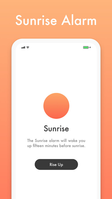 Emulate iPhone app Sunrise - Soothing Alarm Clock using MyAndroid