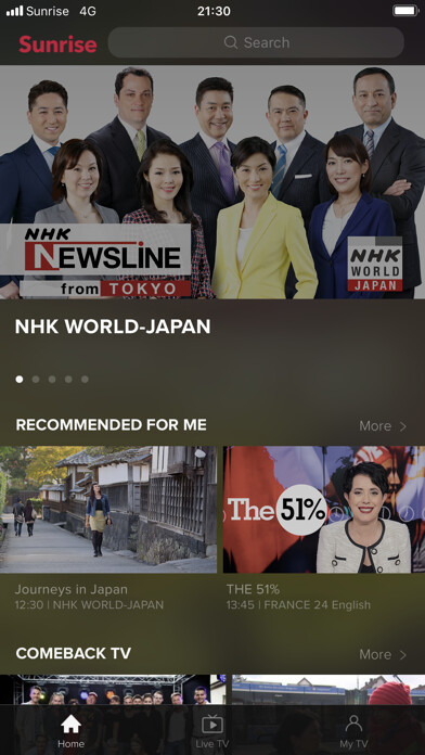 Emulate iPhone app Sunrise TV neo using MyAndroid Emulate iPhone app Sunrise TV neo using MyAndroid