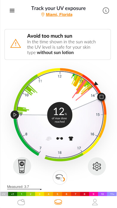Emulate iPhone app SunSense UV tracker using MyAndroid