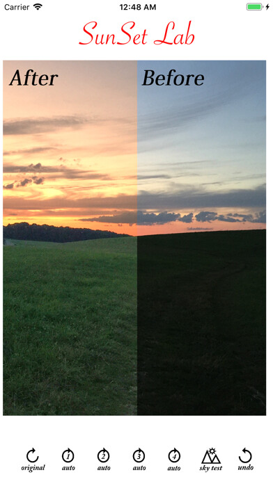 Emulate iPhone app SunSet Lab + Sky Photo Editor using MyAndroid