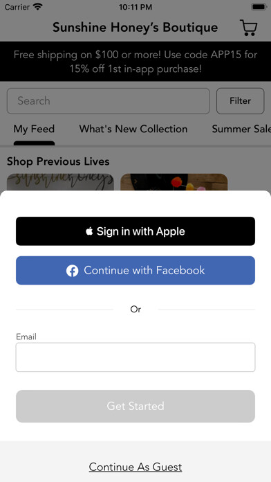 Emulate iPhone app Sunshine Honey’s Boutique using MyAndroid