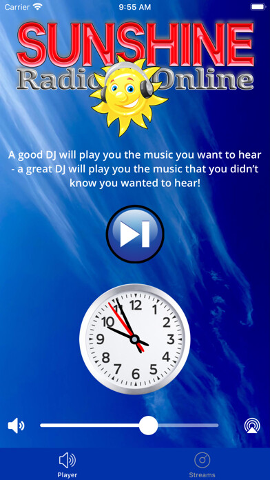 Emulate iPhone app Sunshine Radio Online using MyAndroid