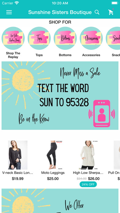 Emulate iPhone app Sunshine Sisters Boutique using MyAndroid Emulate iPhone app Sunshine Sisters Boutique using MyAndroid