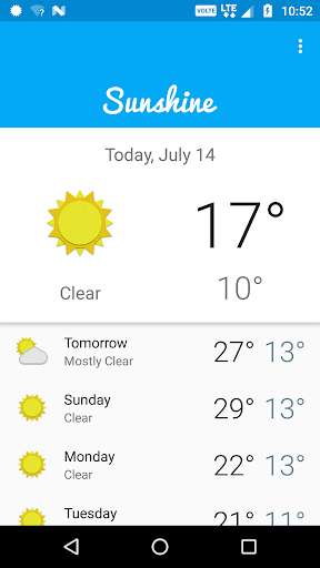 Emulate Android APK Sunshine Weather Emulate Android APK Sunshine Weather