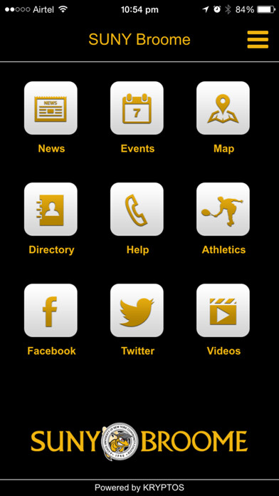 Emulate iPhone app SUNY Broome using MyAndroid