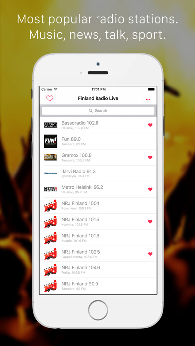 Emulate iPhone app Suomi Radio: app antaa pääsyn kaikkiin radio Suomi (Finland Radio) using MyAndroid