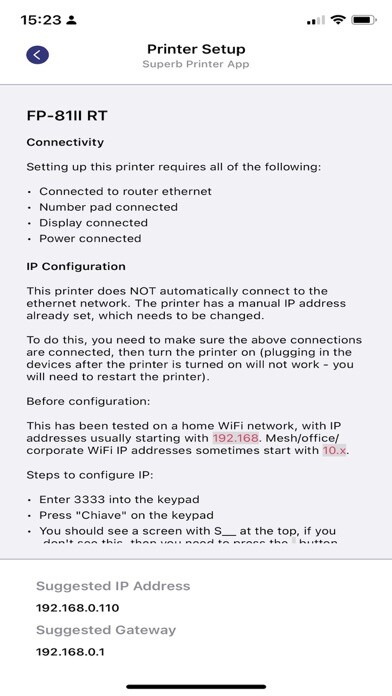 Emulate iPhone app Superb Printer App using MyAndroid