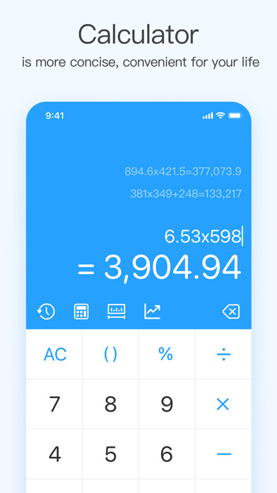 Emulate iPhone app Super Calculator - useful tool using MyAndroid