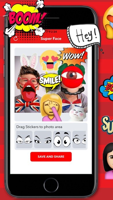 Emulate iPhone app SuperFace - Fun Face Emoji Stickers Maker using MyAndroid Emulate iPhone app SuperFace - Fun Face Emoji Stickers Maker using MyAndroid