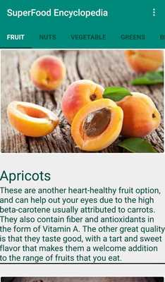 Emulate Android APK SuperFood Encyclopedia