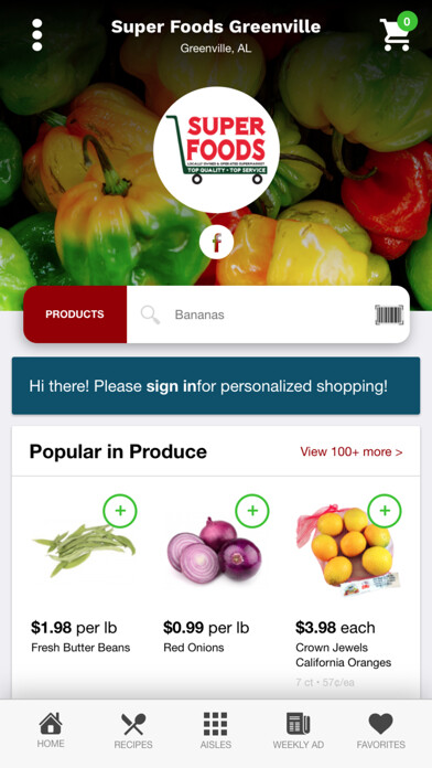 Emulate iPhone app Super Foods Greenville using MyAndroid Emulate iPhone app Super Foods Greenville using MyAndroid