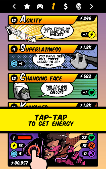Emulate iPhone app Superhero Clicker using MyAndroid