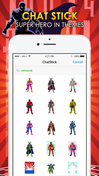 Emulate iPhone app Superhero Emoji Stickers Keyboard Themes ChatStick using MyAndroid Emulate iPhone app Superhero Emoji Stickers Keyboard Themes ChatStick using MyAndroid