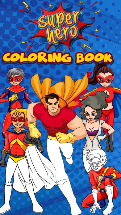 Emulate iPhone app Super heroes coloring pages using MyAndroid