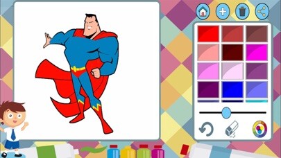 Emulate iPhone app Superhero paint coloring book using MyAndroid Emulate iPhone app Superhero paint coloring book using MyAndroid