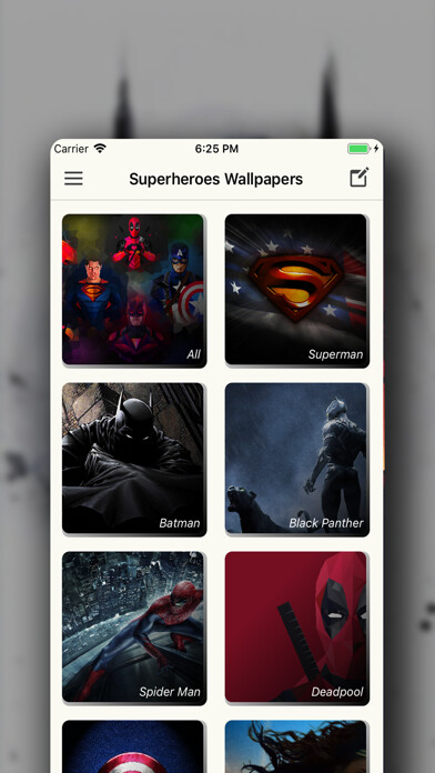 Emulate iPhone app Superhero Wallpaper HD using MyAndroid