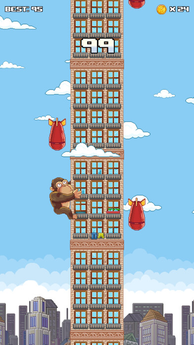 Emulate iPhone app Super Kong Climb - Endless Pixel Arcade Climbing Game using MyAndroid