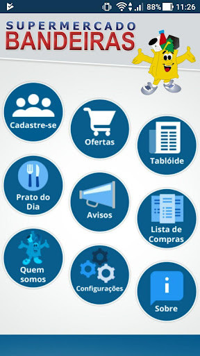 Emulate Android APK Supermercado Bandeiras