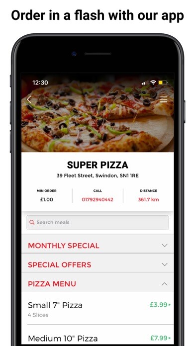 Emulate iPhone app Super Pizza App using MyAndroid