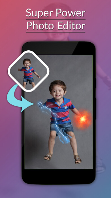 Emulate iPhone app Super Power Photo Editor -Super Power Sticker using MyAndroid