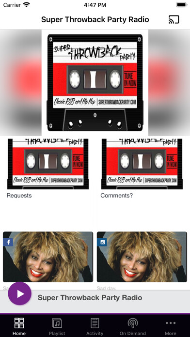 Emulate iPhone app Super Throwback Party Radio using MyAndroid Emulate iPhone app Super Throwback Party Radio using MyAndroid