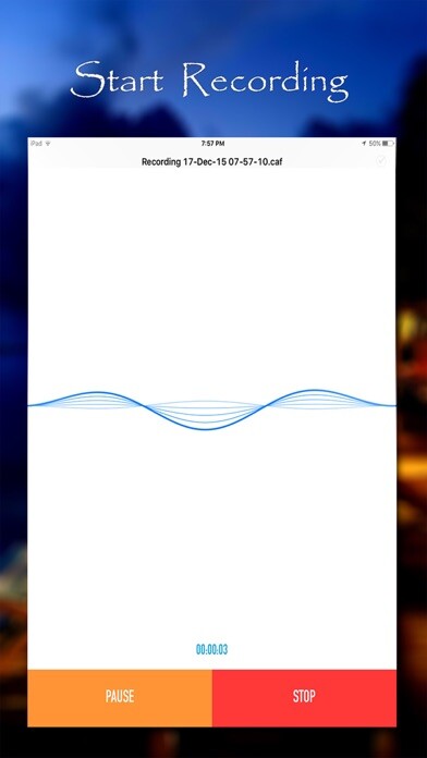 Emulate iPhone app Super Voice Recorder: Speak, Record, Playback & Share with Friends using MyAndroid