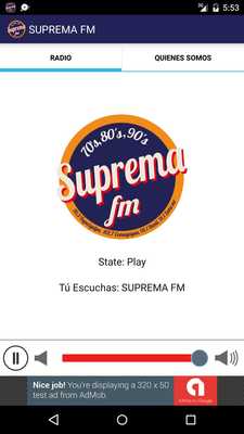 Emulate Android APK SUPREMA FM