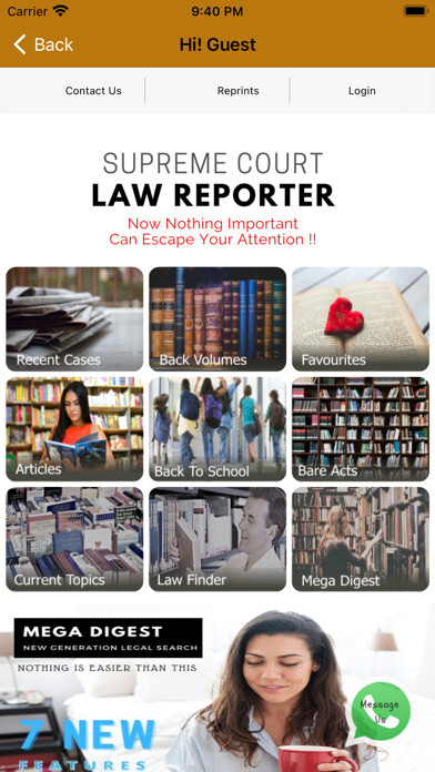 Emulate iPhone app Supreme Court Law Reporter using MyAndroid