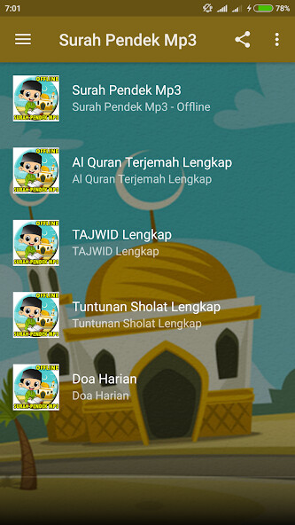 Run android online APK Surah Pendek Mp3 Offline from MyAndroid or emulate Surah Pendek Mp3 Offline using MyAndroid