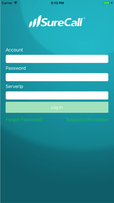 Emulate iPhone app SureCall Sentry Remote Monitor using MyAndroid