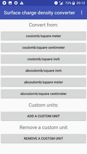 Run android online APK Surface charge density converter from MyAndroid or emulate Surface charge density converter using MyAndroid Run android online APK Surface charge density converter from MyAndroid or emulate Surface charge density converter using MyAndroid