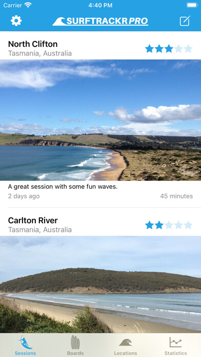 Emulate iPhone app SurfTrackr: Surfing Journal using MyAndroid