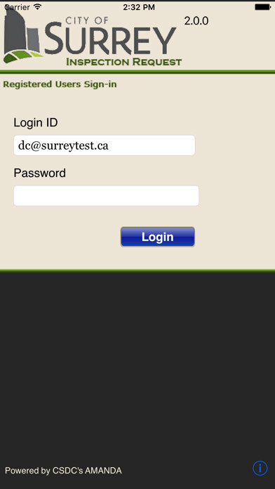 Emulate iPhone app Surrey Inspection Request using MyAndroid
