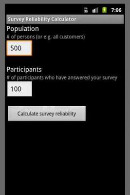 Emulate Android APK Survey Reliability Calculator Emulate Android APK Survey Reliability Calculator