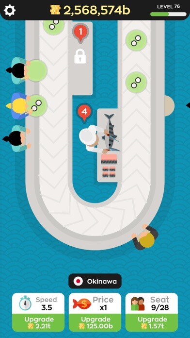 Emulate iPhone app Sushi Bar Idle using MyAndroid