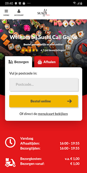 Run android online APK Sushi Call Goirle from MyAndroid or emulate Sushi Call Goirle using MyAndroid Run android online APK Sushi Call Goirle from MyAndroid or emulate Sushi Call Goirle using MyAndroid