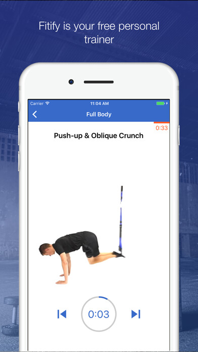 Emulate iPhone app Suspension System Workouts by Fitify using MyAndroid