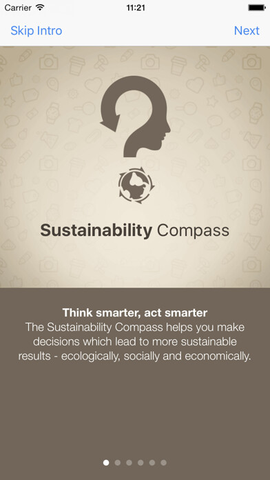 Emulate iPhone app Sustainability Compass using MyAndroid