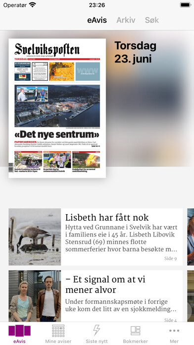 Emulate iPhone app Svelviksposten eAvis using MyAndroid