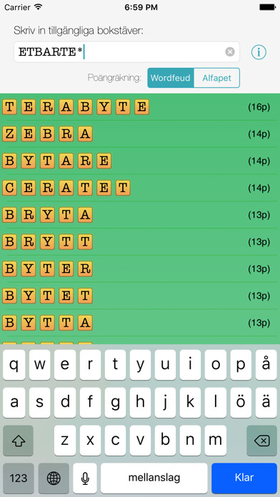 Emulate iPhone app Svenska Ord using MyAndroid Emulate iPhone app Svenska Ord using MyAndroid