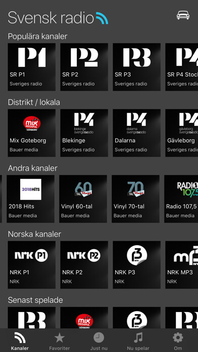 Emulate iPhone app Svensk radio app using MyAndroid