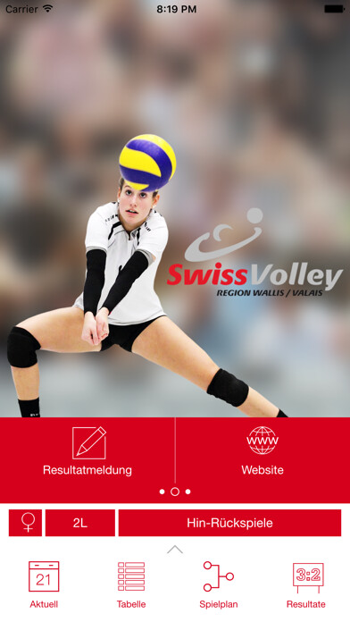 Emulate iPhone app SVRW - Walliser Volleyball using MyAndroid