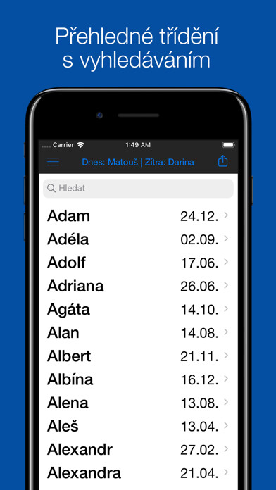 Emulate iPhone app Svátky lite using MyAndroid Emulate iPhone app Svátky lite using MyAndroid