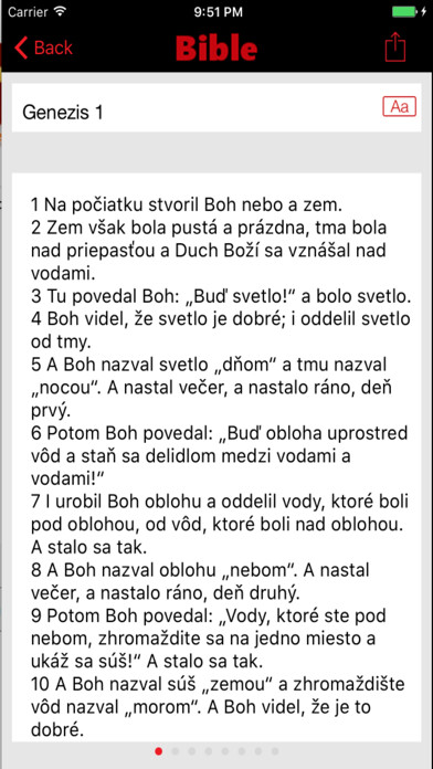 Emulate iPhone app Sväté Písmo using MyAndroid