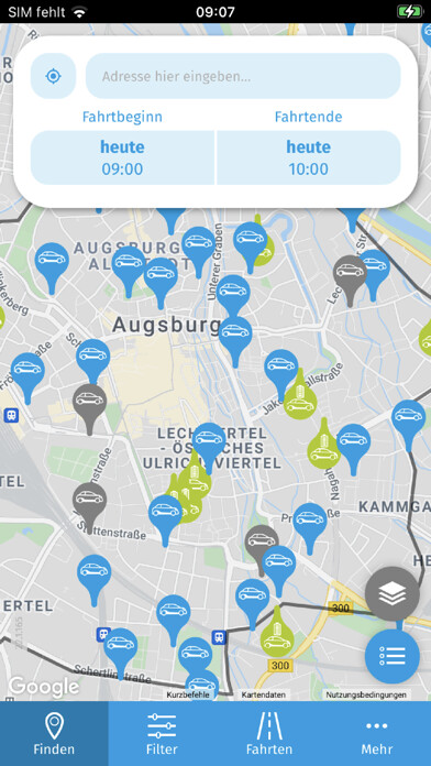Emulate iPhone app swa Carsharing using MyAndroid