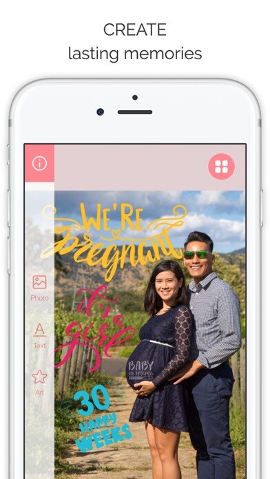 Emulate iPhone app Swaddle - Baby Pics Pregnancy Stickers Moments App using MyAndroid