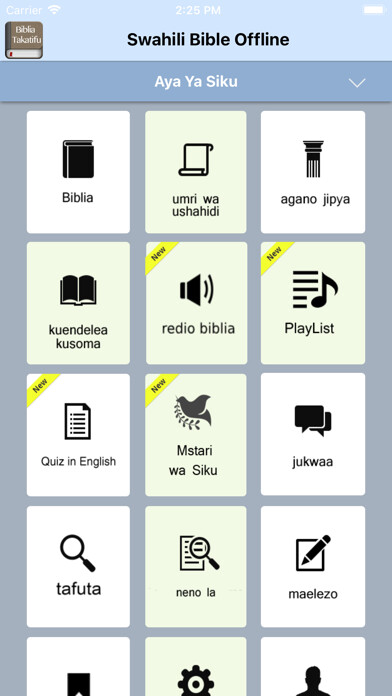 Emulate iPhone app Swahili Bible Offline using MyAndroid