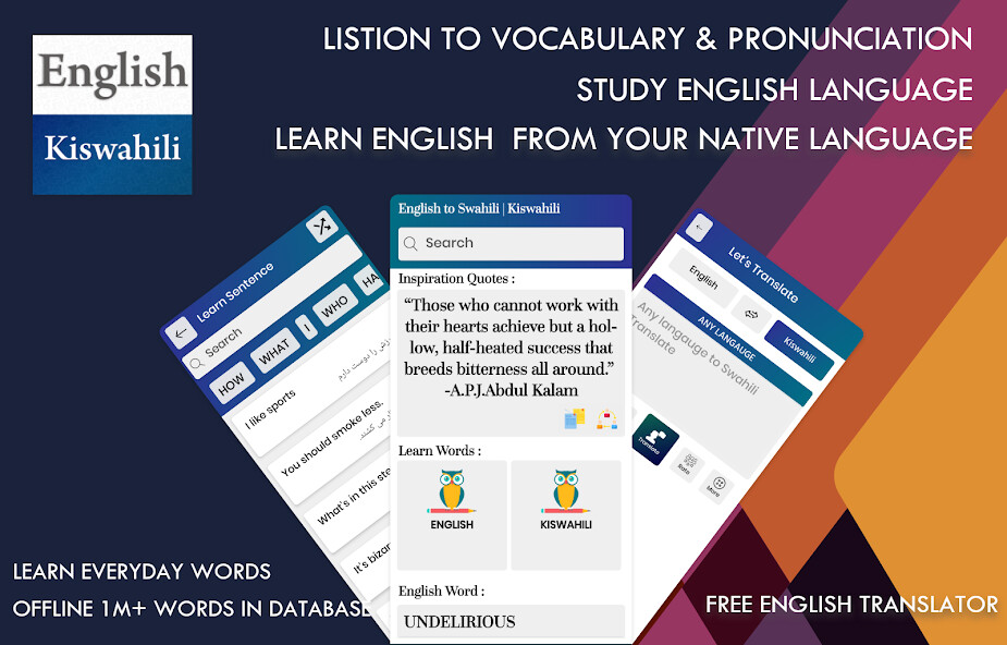 Run android online APK Swahili English Translator-Free Swahili Dictionary from MyAndroid or emulate Swahili English Translator-Free Swahili Dictionary using MyAndroid