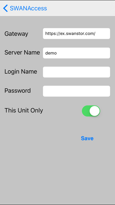 Emulate iPhone app SWANStor Access  for iPhone using MyAndroid