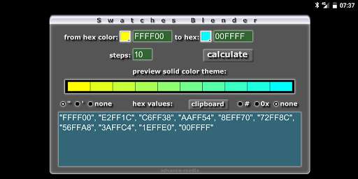 Emulate Android APK Swatches